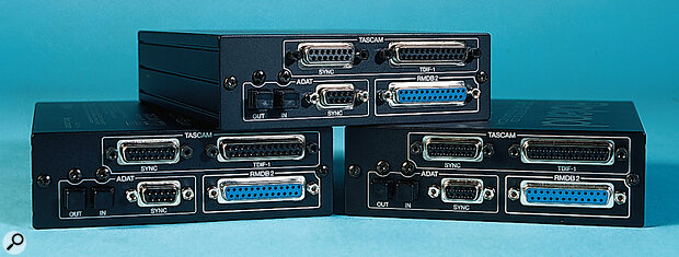 Those wishing to add further digital I/O in Tascam TDIF or Alesis ADAT format will need Roland's DIF‑AT interface box.